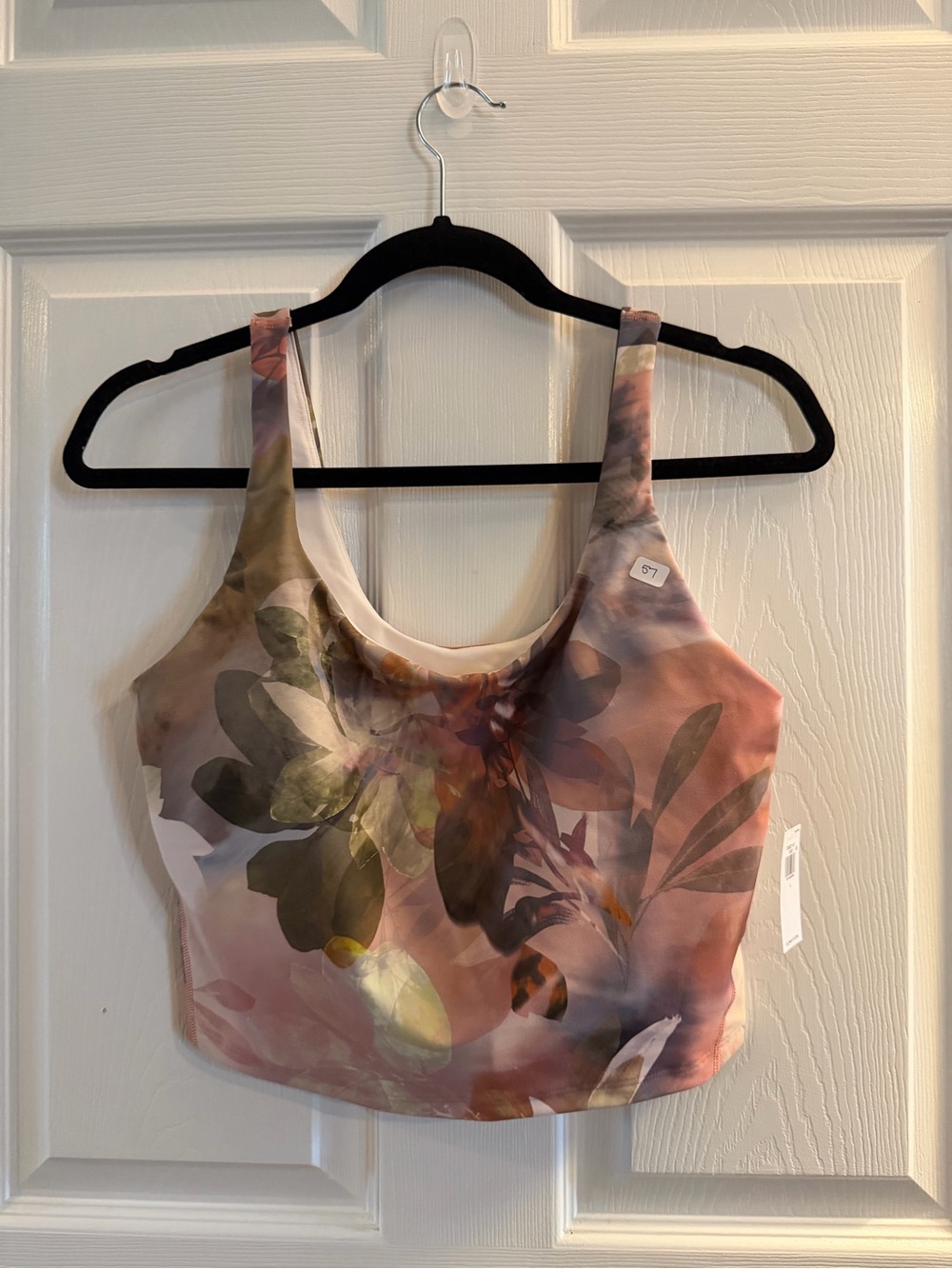Old Navy Floral Scoop Crop Tank and Legging Set in Pink and Green Tones